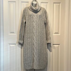 Camber & Grace Grey Mock Neck Wool Blend Sweater Dress Size L